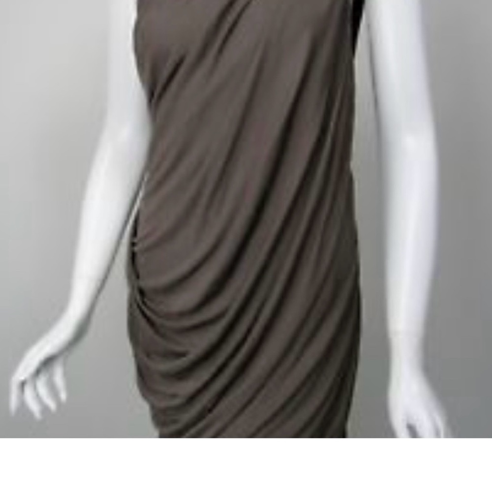 Cut25 by Yigal Azrouel Brown Asymmetrical Sheath Dress